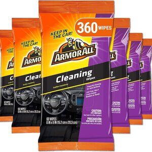 6 x Armor All Interior Car Cleaning Wipes, Car Wipes Size:60 Count (Pack of 6)